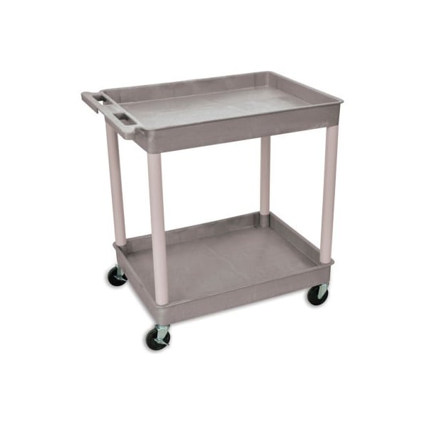 Luxor Luxor, H. Wilson Tray-Shelf Carts - 32inWx24inD Shelf - 38-1/2inH - Gray TC11-G - main